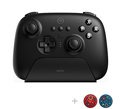 8Bitdo Ultimate Bluetooth Controller with Charging Dock, 2.4g Wireless Pro Gamepad with Back Buttons, Hall Joystick, Motion Controls and Turbo Function for Switch, Steam Deck & PC Windows (Black)