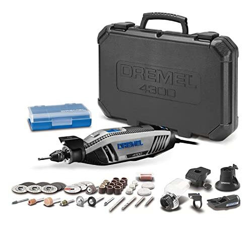 Dremel 4300-5/40 High Performance Rotary Tool Kit with Variable Speed Rotary Tool, 5 Attachments and 40 Accessories Grey 9 Inches Long