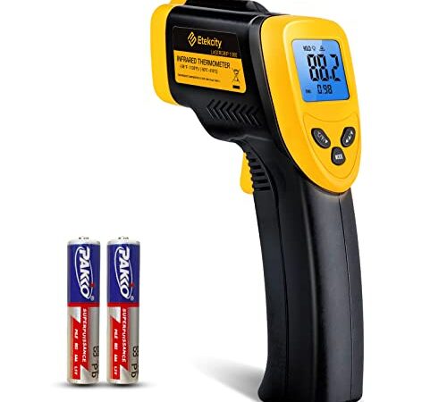 Etekcity Lasergrip 1080 Laser Thermometer Digital Infrared Thermometer Temperature Gun for Kitchen Cooking BBQ Grill and Bath Water, -58℉~1130℉ (-50℃～610℃), Yellow and Black