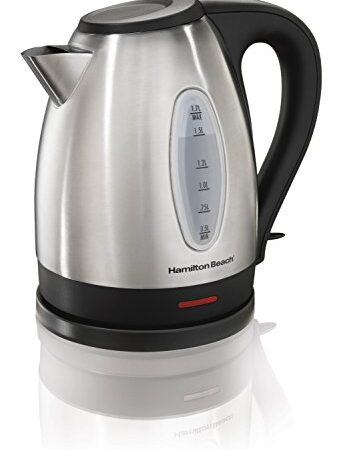 Hamilton Beach Electric Tea Kettle, Water Boiler & Heater, 1.7 L, Cordless, Auto-Shutoff and Boil-Dry Protection, Stainless Steel (40880)