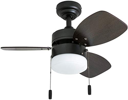 Honeywell Ceiling Fans Ocean Breeze Contemporary, LED Frosted Light, 30”, Dark Oak/Dark Chestnut Finish Blades, Gilded Espresso