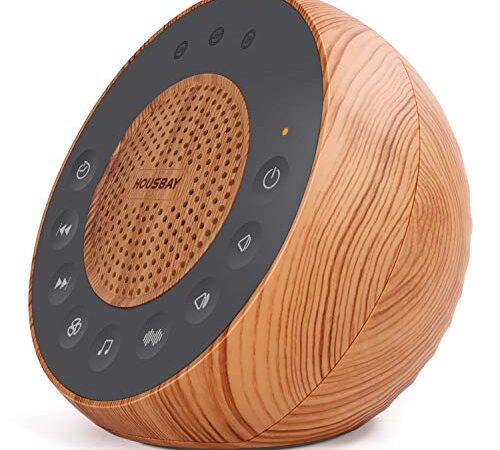 Housbay White Noise Machine with 31 Soothing Sounds, 5W Loud Stereo Sound, Auto-Off Timer, Adjustable Volume, Sleep Sound Machine for Baby, Kid, Adult -Wood Grain