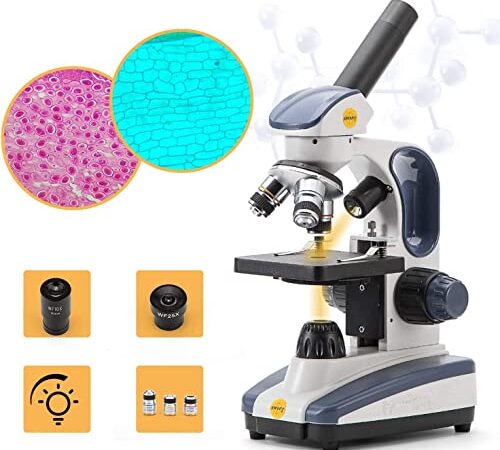 SWIFT SW200DL Microscope for Kids and Students,40X-1000X,Dual Light, Precision Fine Focus, Widefield 10X/25X Eyepiece, Carrying Handle, Cordless, Metal Body