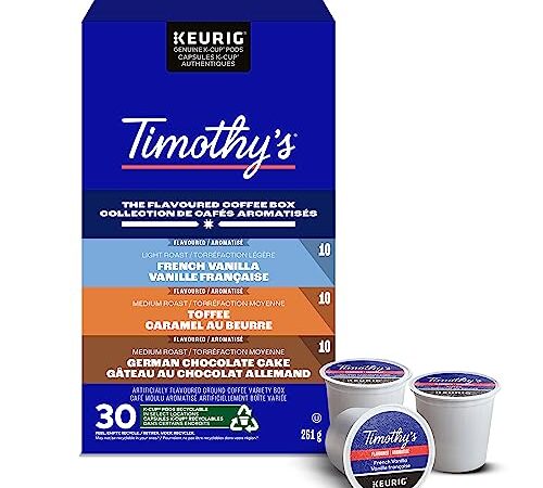 Timothy's The Flavoured Coffee 30 Count-Box K-Cup Coffee Pods, 30 Count For Keurig Coffee Makers