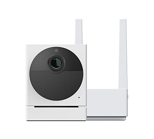 Wyze Cam Outdoor Starter Bundle (Includes Base Station and one Camera) 1080p HD Indoor/Outdoor Wire-Free Smart Home Camera with Night Vision, 2-Way Audio, Compatible with Alexa & The Google Assistant