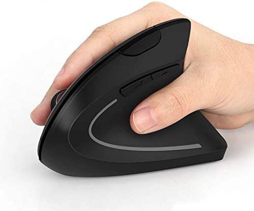 Acedada Ergonomic Mouse, Vertical Wireless Mouse, Rechargeable Optical Ergo Mice, 800/1200 /1600 DPI, 5 Buttons for Laptop, Desktop, PC, MacBook - Black