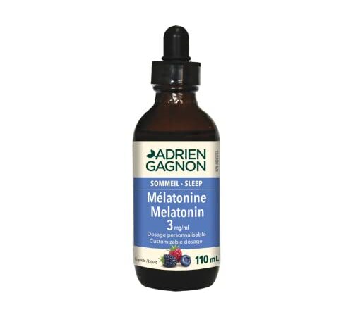 Adrien Gagnon - Liquid Melatonin 3 mg, for Faster and Softer Sleep, Wildberry Flavour, 110 ml