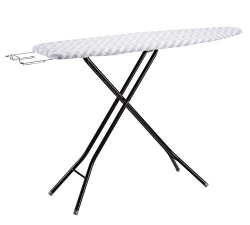 Amazon Basics Full-Size Ironing Board - 4-Leg Fold-Up, Chevron Removable Cover