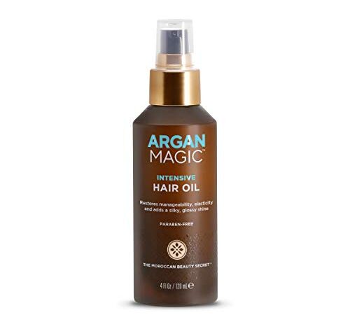 Argan Magic Intensive Hair Oil - Restores Manageability and Elasticity | Adds Shine and Gloss | Controls Frizz | Made in USA, Paraben Free, Cruelty Free (120 ml)