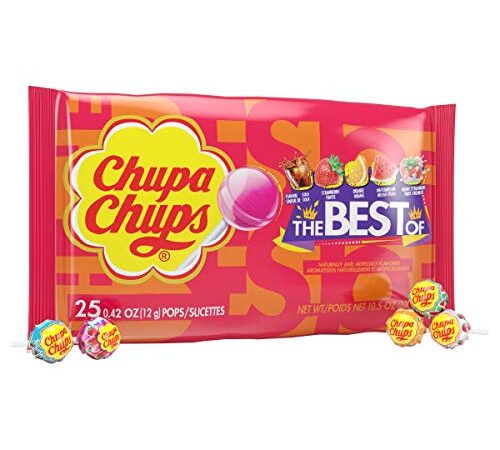 Chupa Chups - 'Best Of' Laydown Bag - 25pc - Assorted Fruit Flavoured Lollipops