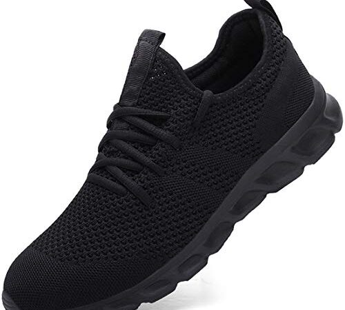 DaoLxi Mens Running Walking Tennis Gym Athletic Shoes Fashion Sneakers Casual Ligthweight Workout Sports Shoes Comfortable Breathable Slip on Shoes for Jogging Black Size 11 US