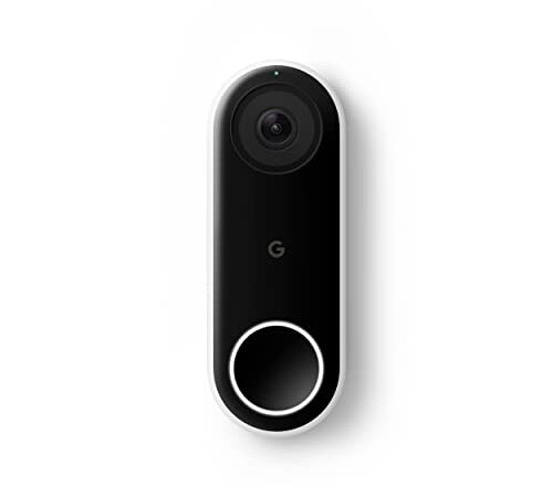 Google Nest Doorbell (Wired) - Formerly Nest Hello - Video Doorbell with 24/7 Streaming - Smart Doorbell Camera for Home with HDR Video, HD Talk and Listen, Night Vision, and Person Alerts