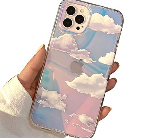 I-MGAE-IN-AR Cute Clear Crystal Designed for iPhone 13 Pro Max Case 6.7 inch 5G 2021 Released,Shockproof Protective Durable Phone Cases Slim Cover for White Aesthetic Glitter Design for Women,Girls