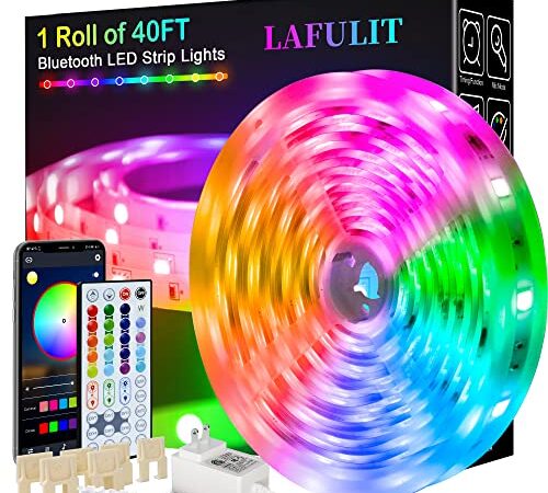 LED Lights 40FT, LED Lights Strip for Bedroom with App and Remote Control, 16 Million Color LED Light Strips, Music Sync Color Changing LED Strip Lights for Bedroom, Kitchen, Bar, Ceiling, Room Decor