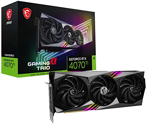 MSI Gaming GeForce RTX 4070 Ti 12GB GDRR6X 192-Bit HDMI/DP Nvlink TORX Fan 4.0 Ada Lovelace Architecture Graphics Card (RTX 4070 Ti Gaming X Trio 12G)