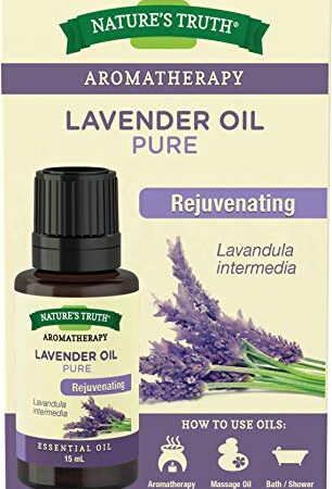 Nature's Truth Essential Oil - 100percent Pure Lavender Oil Lavandula Intermedia Pure and Plant-Based Massage Oil, Aromatherapy or For Bath/Shower 15 ml.