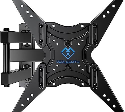 PERLESMITH Full Motion TV Wall Mount for 26-60 Inch Flat, Curved, LED, LCD, OLED, 4K TVs with Tilt, Swivel, Extension, Level, Articulating Arms TV Bracket VESA 400x400, Corner TV Mount up to 70 lbs