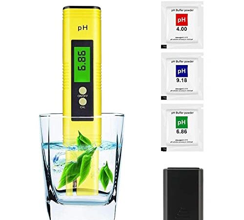 PH Meter Digital Water Quality Tester, Testing Range 0.00-14.00 Ph Great for Household Drinking, Pool and Aquarium High Accuracy Pen Type PH Tester Digital for Water