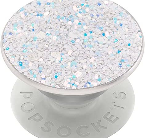 PopSockets: Phone Grip with Expanding Kickstand, Pop Socket for Phone - Sparkle Snow White