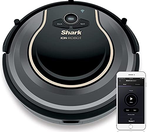 Shark ION Robot Vacuum with Wi-Fi and Voice Control, 0.45 Quarts, in Smoke and Ash, Tri-Brush System (RV750CA)