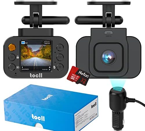 TOCLL 2023 Latest Car Camera Dash Cam Full HD 1080P with 32GB SD Card Magnetic Bracket Quick Release Design Dash Camera Car Recorder Camera with G-Sensor Loop Recording