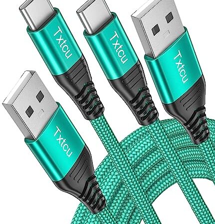 Txtcu USB C Cable 3.1A Fast Charge [2Pack 3.3ft/10ft] USB C Charger Cable Braided USB Type C Cable Compatible for Samsung Galaxy S21 S20 S10 A53 A22 A71 A03s Note 10 9, LG PS5 Controller,Switch.etc