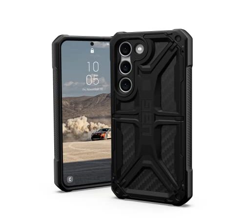 UAG Designed for Samsung Galaxy S23 Case 6.1" Monarch Carbon Fiber - Rugged Heavy Duty Shockproof Impact Resistant Protective Cover by URBAN ARMOR GEAR