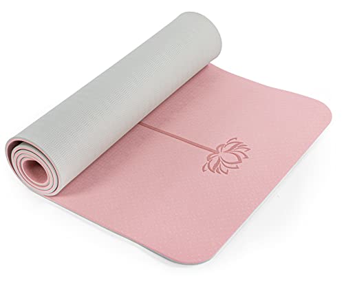 UMINEUX Yoga Mat Non Slip, Pilates Fitness Mats with Alignment Marks, Eco Friendly, Anti-Tear Yoga Mats for Women, 1/4" Exercise Mats for Home Workout with Carrying Strap & Storage Bag