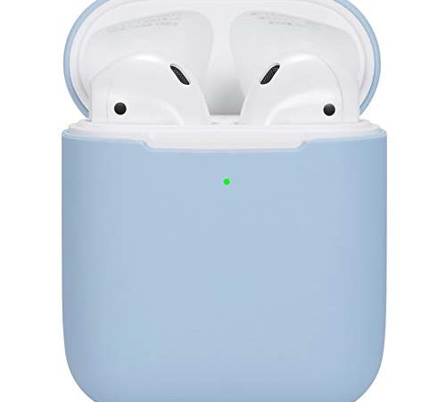 Watruer Compatible Airpods Case, Protective Ultra-Thin Soft Silicone Shockproof Non-Slip Protection Accessories Cover Case for Apple Airpods 2 & 1 Charging Case - Light Blue