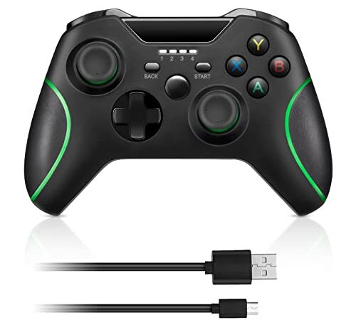 Wireless Xboxs One Controllers, Wireless Controller for Xboxs One, Xboxs one Controller Gamepad Joystick with Double Shock with Receiver for Xboxs One/One X/One S/PS3/PC Windows 10