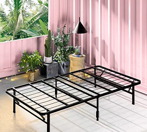 ZINUS SmartBase Tool-Free Assembly Mattress Foundation / 14 Inch Metal Platform Bed Frame / No Box Spring Needed / Sturdy Steel Frame / Underbed Storage, Black, Twin, Regular